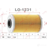 Масляный фильтр LYNXAUTO 3649908 LO-1231 OYKF O6 - Изображение 2