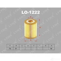 Масляный фильтр LYNXAUTO LO-1222 4905601033531 24LQJ H 3649898 - Изображение 2