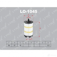 Масляный фильтр LYNXAUTO LO-1045 4905601064450 IW 0DP Audi A5 (8F7) 1 Кабриолет 4.2 Rs5 Quattro 450 л.с. 2012 – 2015