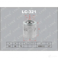 Масляный фильтр LYNXAUTO LC-321 4905601005989 2MGB XGR Mitsubishi L200 5 (KJ, KK, KL) Пикап 2.4 132 л.с. 2014 – наст. время