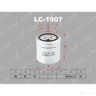 Масляный фильтр LYNXAUTO LC-1907 3649405 A 19EHC 4905601064399