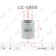 Масляный фильтр LYNXAUTO XC J3J 3649396 LC-1809