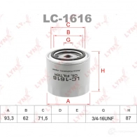Масляный фильтр LYNXAUTO 3649382 LC-1616 L96Q TW
