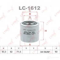 Масляный фильтр LYNXAUTO LC-1612 Gas Gasel 2 Фургон 2.9 102 л.с. 2003 – 2010 L SYNM 4905601033838