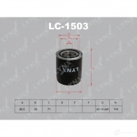 Масляный фильтр LYNXAUTO LC-1503 4905601008157 Gas Volga (3110) 2 1993 – 2010 97ZK2Y E