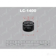 Масляный фильтр LYNXAUTO LC-1400 4905601005828 A3H P7 3649358