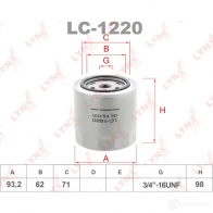 Масляный фильтр LYNXAUTO 3649345 IUHQ V2 LC-1220