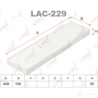Салонный фильтр LYNXAUTO Mini Clubman (R55) 1 Универсал 1.6 Cooper 115 л.с. 2010 – 2014 LAC-229 19I2 B5