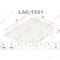 Салонный фильтр LYNXAUTO ZSX1 Z2 Mercedes C-Class (W205) 4 Седан 1.5 C 200 EQ Boost (2077) 184 л.с. 2018 – наст. время LAC-1221