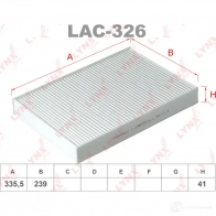 Салонный фильтр LYNXAUTO 0WY LG LAC-326 Volvo S90 2 (234) Седан 2.0 D4 190 л.с. 2016 – наст. время
