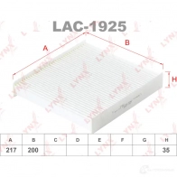 Салонный фильтр LYNXAUTO LAC-1925 Renault Captur (HF) 2 Кроссовер TCe 130 (HFMF) 131 л.с. 2020 – наст. время 4905601064528 JC 13O7