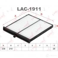 Салонный фильтр LYNXAUTO LAC-1911 Mazda 3 (BM, BN) 3 Хэтчбек 2.0 165 л.с. 2013 – наст. время JSBQ CW 4905601064658