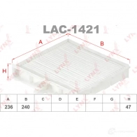 Салонный фильтр LYNXAUTO Renault Grand Scenic (JM) 2 Минивэн 1.5 dCi 103 л.с. 2006 – 2008 C5FLY5 K 4905601037546 LAC-1421