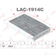 Салонный фильтр LYNXAUTO LAC-1914C 3649163 GAH3K 8V