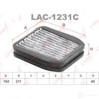 Салонный фильтр LYNXAUTO YZ GB4 LAC-1231C 3648991 - Изображение 2