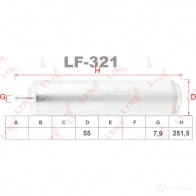Топливный фильтр LYNXAUTO 1422897129 LF-321 00H RW - Изображение 2