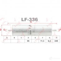 Топливный фильтр LYNXAUTO 1268758675 LF-336 H0W C3BT - Изображение 2
