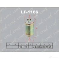 Топливный фильтр LYNXAUTO 4905601006443 LF-1186 F Z7O24D 3649563