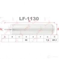 Топливный фильтр LYNXAUTO H QMDM LF-1130 3649545 - Изображение 2
