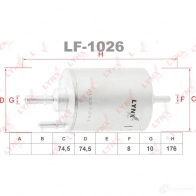 Топливный фильтр LYNXAUTO LF-1026 4905601033791 4 JAKC 3649504