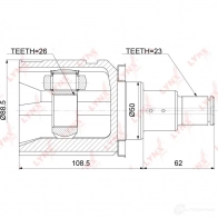Шрус граната LYNXAUTO CI-3758 Q 535EJ 1268681833 - Изображение 2