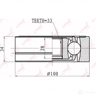 Шрус граната LYNXAUTO CI-8008 Z 7YEWH 4905601010365 3644730 - Изображение 2