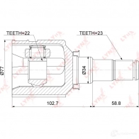 Шрус граната LYNXAUTO CI-3724 3644711 KEYO0 J - Изображение 2