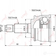 Шрус граната LYNXAUTO 1422889372 RV5 CA3 CO-3869 - Изображение 2