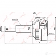 Шрус граната LYNXAUTO 3645259 4905601015940 CO-5926A W5BX 9CC - Изображение 2