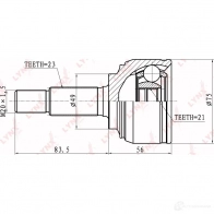 Шрус граната LYNXAUTO WF3ZQ 8 3645224 CO-5766 4905601011805 - Изображение 2