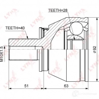 Шрус граната LYNXAUTO NEJ2 BAY CO-3847 3645093 - Изображение 2