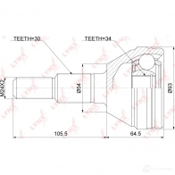 Шрус граната LYNXAUTO 3645032 O 34MN CO-3779 - Изображение 2