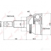 Шрус граната LYNXAUTO 6 KTW6 3645013 CO-3758A - Изображение 2