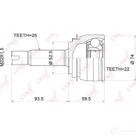 Шрус граната LYNXAUTO 193WV J 3644972 CO-3697 - Изображение 2