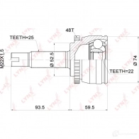 Шрус граната LYNXAUTO 9O DPK CO-3696A 3644971 - Изображение 2