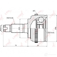 Шрус граната LYNXAUTO CO-3466A 4905601015773 V K58D 192227095 - Изображение 2
