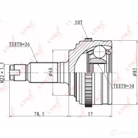Шрус граната LYNXAUTO 3644865 4905601002612 GQ J2L09 CO-3408A - Изображение 2