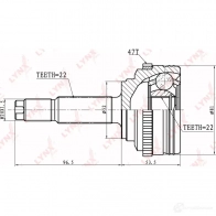 Шрус граната LYNXAUTO 0H PPI58 3644787 4905601011638 CO-1825A - Изображение 2