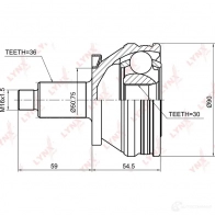 Шрус граната LYNXAUTO CO-1225 3644763 A2 TPM7 - Изображение 2