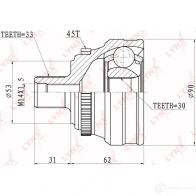 Шрус граната LYNXAUTO 3644750 4905601002162 6 NVAR1O CO-1204A - Изображение 2