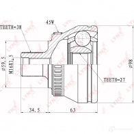 Шрус граната LYNXAUTO 59 47WDL CO-1202A 3644748 4905601002155 - Изображение 2