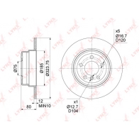 Тормозной диск LYNXAUTO 5I RJL 1436961923 BN-2033 - Изображение 3