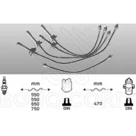 Высоковольтные провода зажигания BOUGICORD 4012 F W0OE5D 1845196 ER6EST