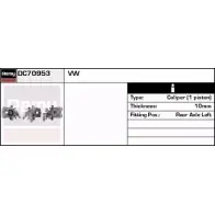 Тормозной суппорт REMY Volkswagen Caddy L0Q9BAZ BQR8 BEW DC70953