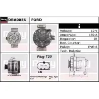 Генератор REMY DA11 66 DRA0056 Ford Mondeo 4 (CA2, BA7) Хэтчбек 2.3 160 л.с. 2007 – 2015 ATP9QUL