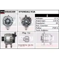 Генератор REMY DA 1319 DRA0209 Hyundai Tucson (JM) 1 Кроссовер 2.7 AWD 175 л.с. 2004 – 2025 JZVIZS