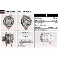 Генератор REMY Mitsubishi Pajero 4 (V8, V9) Внедорожник 3.2 DI D (V88W. V98W) 170 л.с. 2007 – 2025 M5NBM DA 1503 DRA0393