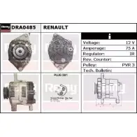 Генератор REMY 83N5X2 D A1595 Renault Megane (KA) 1 Универсал 1.6 e (KA0F) 90 л.с. 1999 – 2003 DRA0485