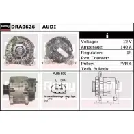 Генератор REMY DRA0626 E6EX1D Audi A4 (B7) 3 Универсал 3.0 Tdi Quattro 204 л.с. 2004 – 2008 DA17 36