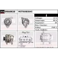 Генератор REMY D A1930 EBURG8R Mitsubishi Lancer 9 (CSW, CTW) Универсал DRA0820